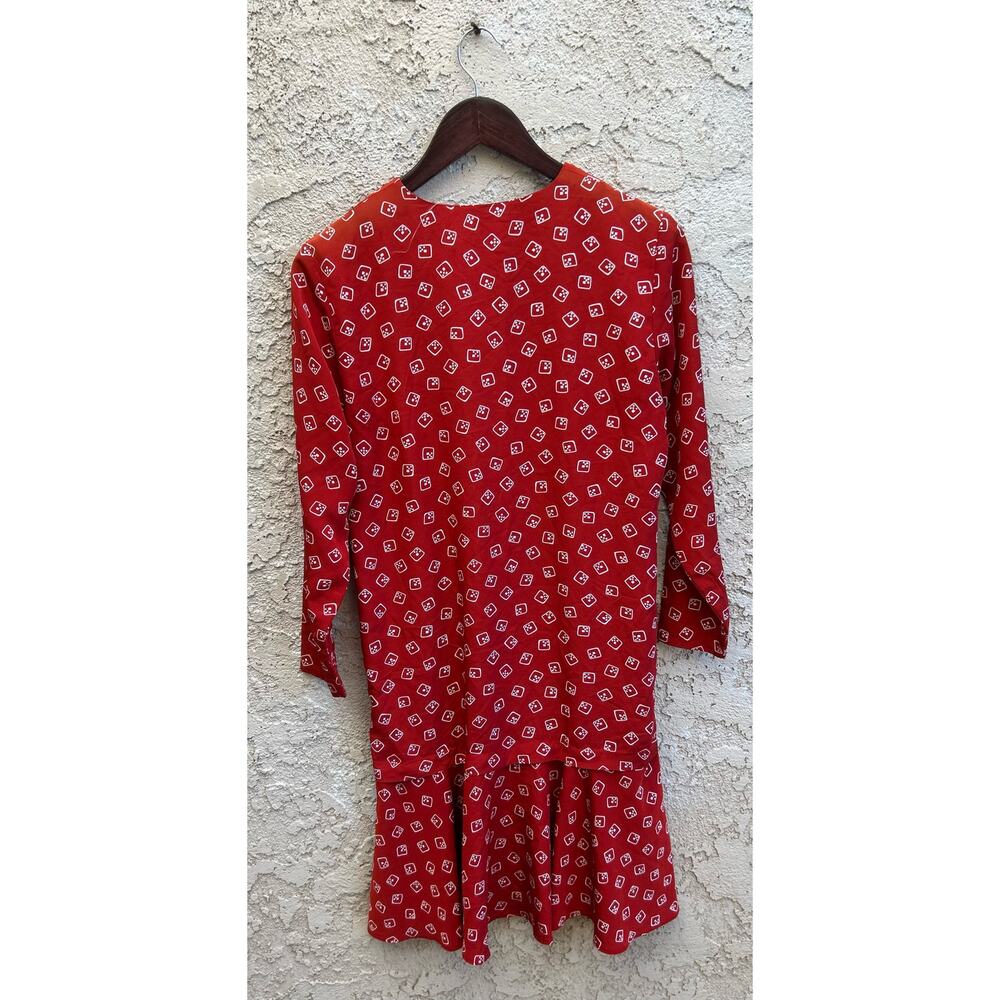 Vintage Liz Claiborne Dice Print Drop Waist Dress Size XS Petite - Picture 2 of 4